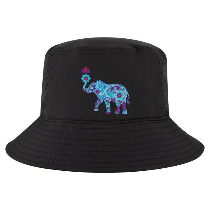Henna Styled Elephant Lotus Flower Save The Elephants Cool Comfort Performance Bucket Hat