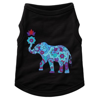 Henna Styled Elephant Lotus Flower Save The Elephants Doggie Tank