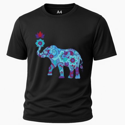 Henna Styled Elephant Lotus Flower Save The Elephants Performance Shirt