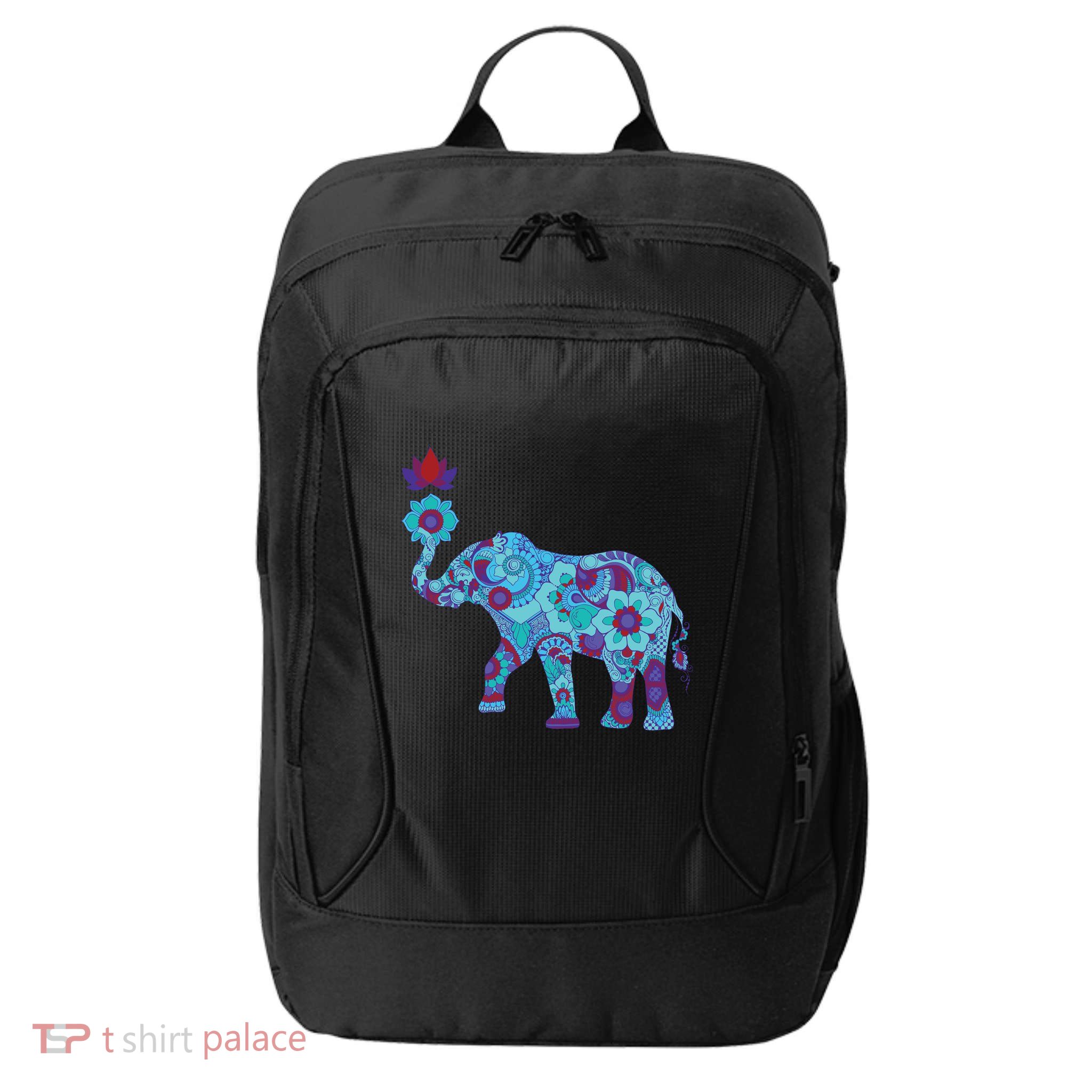 Henna Styled Elephant Lotus Flower Save The Elephants City Backpack