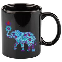 Henna Styled Elephant Lotus Flower Save The Elephants 11oz C Handle Ceramic Mug
