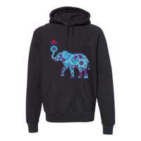 Henna Styled Elephant Lotus Flower Save The Elephants Premium Hoodie