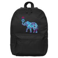 Henna Styled Elephant Lotus Flower Save The Elephants 16 in Basic Backpack