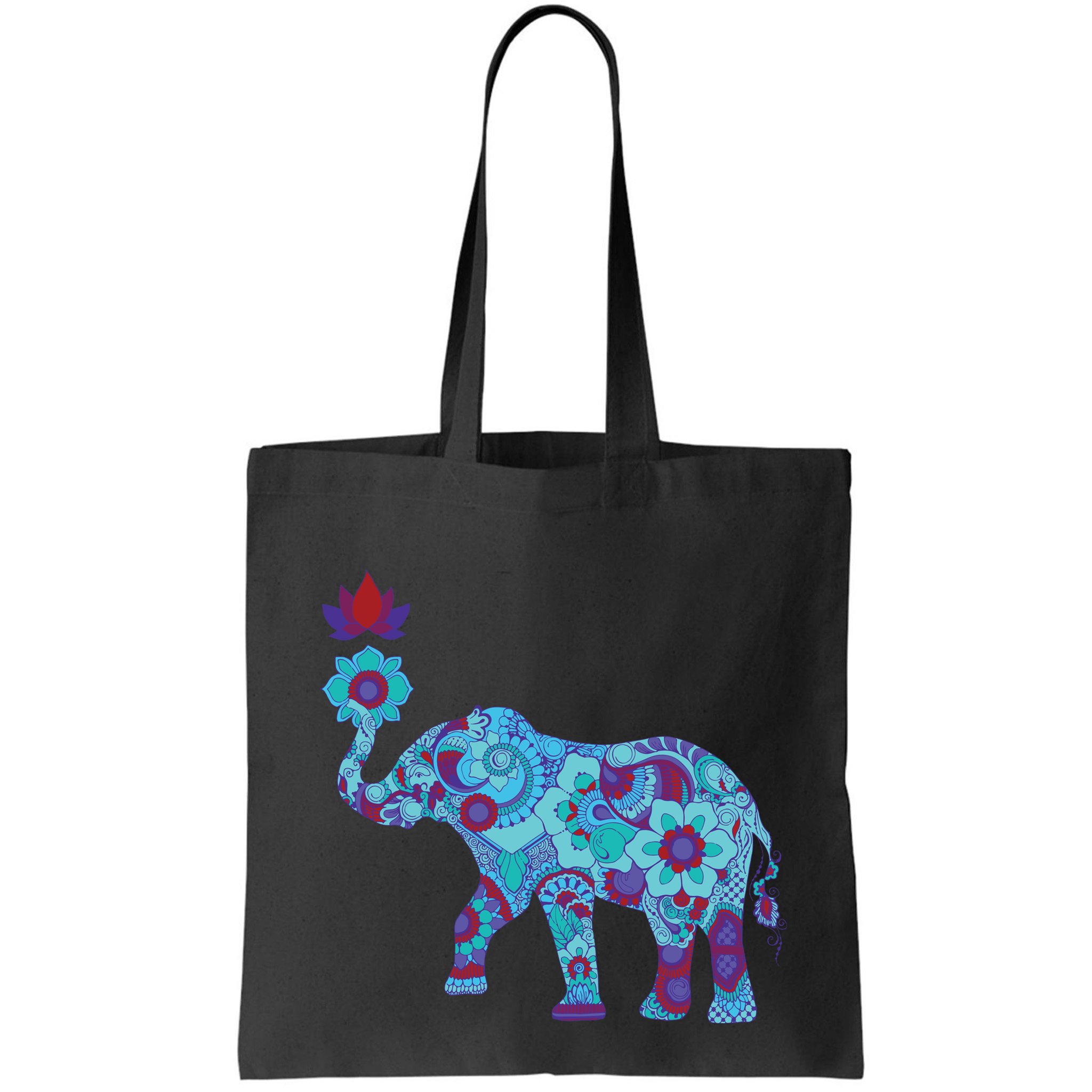 Henna Styled Elephant Lotus Flower Save The Elephants Bag