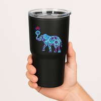 Henna Styled Elephant Lotus Flower Save The Elephants Tumbler