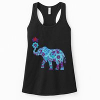 Henna Styled Elephant Lotus Flower Save The Elephants Womens Tank Top
