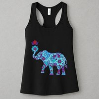 Henna Styled Elephant Lotus Flower Save The Elephants Womens Tank Top