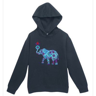 Henna Styled Elephant Lotus Flower Save The Elephants Urban Pullover Hoodie