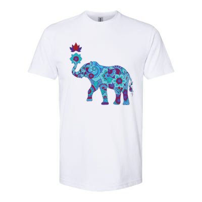 Henna Styled Elephant Lotus Flower Save The Elephants Softstyle® CVC T-Shirt