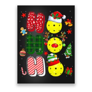 Hohoho Santa Elf Reindeer Pickleball Balls Xmas Tree Lights Poster