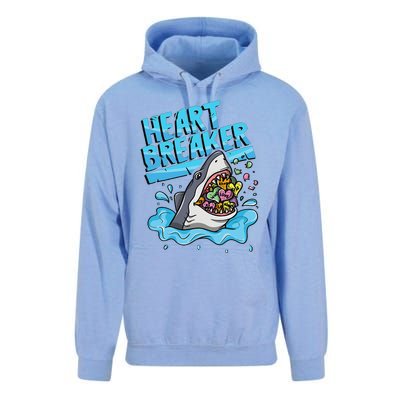 Heartbreaker Shark Eating Hearts Valentine's Day Unisex Surf Hoodie