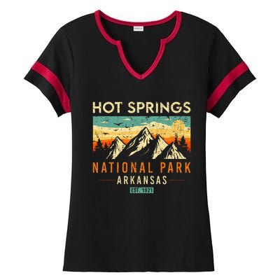 Hot Springs Est. 1921 Retro Arkansas National Park Ladies Halftime Notch Neck Tee