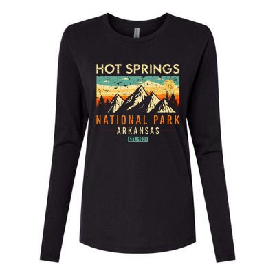 Hot Springs Est. 1921 Retro Arkansas National Park Womens Cotton Relaxed Long Sleeve T-Shirt