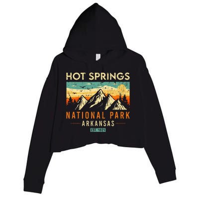 Hot Springs Est. 1921 Retro Arkansas National Park Crop Fleece Hoodie