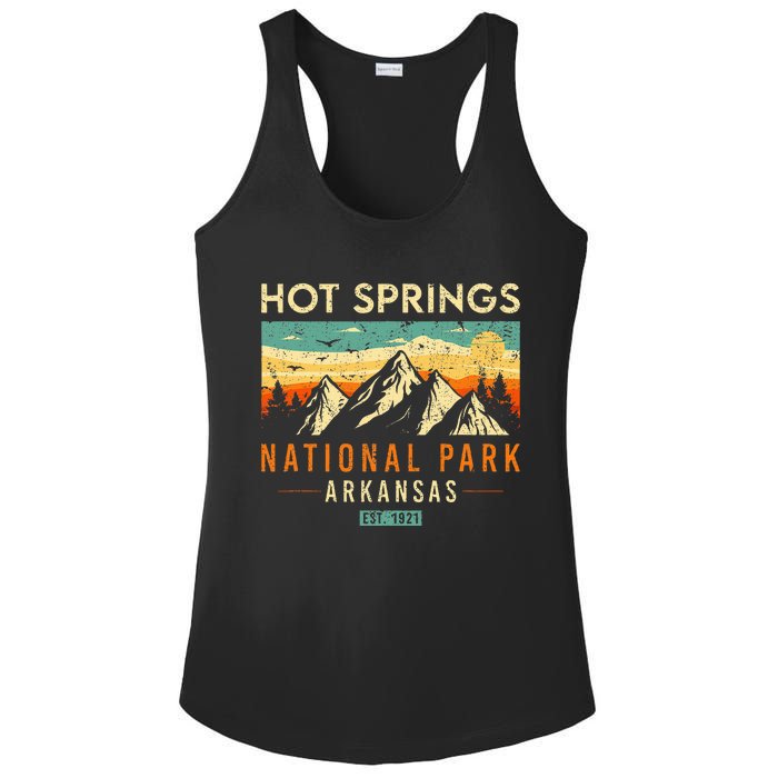 Hot Springs Est. 1921 Retro Arkansas National Park Ladies PosiCharge Competitor Racerback Tank