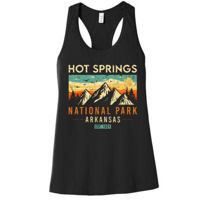 Hot Springs Est. 1921 Retro Arkansas National Park Women's Racerback Tank