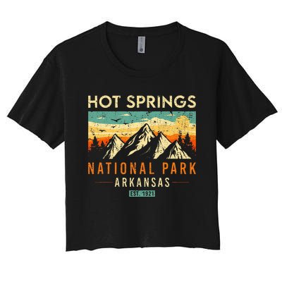 Hot Springs Est. 1921 Retro Arkansas National Park Women's Crop Top Tee