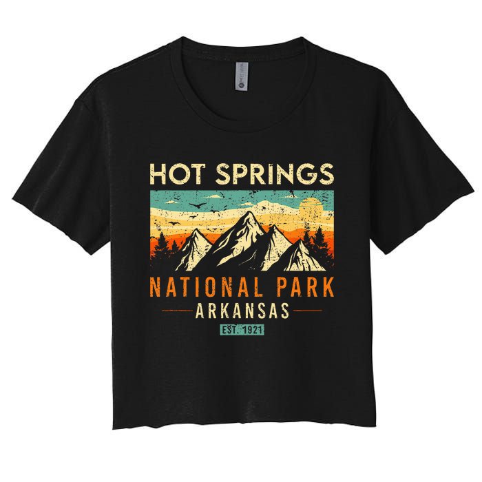 Hot Springs Est. 1921 Retro Arkansas National Park Women's Crop Top Tee