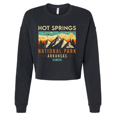 Hot Springs Est. 1921 Retro Arkansas National Park Cropped Pullover Crew