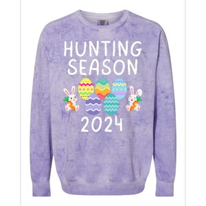 Hunting Season Eggs Funny Easter Day 2024 Egg Hunt Hunter Funny Easter Bunny Colorblast Crewneck Sweatshirt