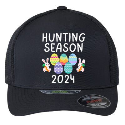 Hunting Season Eggs Funny Easter Day 2024 Egg Hunt Hunter Funny Easter Bunny Flexfit Unipanel Trucker Cap