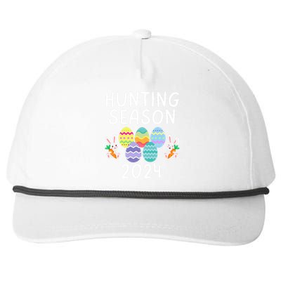 Hunting Season Eggs Funny Easter Day 2024 Egg Hunt Hunter Funny Easter Bunny Snapback Five-Panel Rope Hat