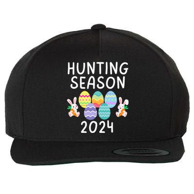 Hunting Season Eggs Funny Easter Day 2024 Egg Hunt Hunter Funny Easter Bunny Wool Snapback Cap