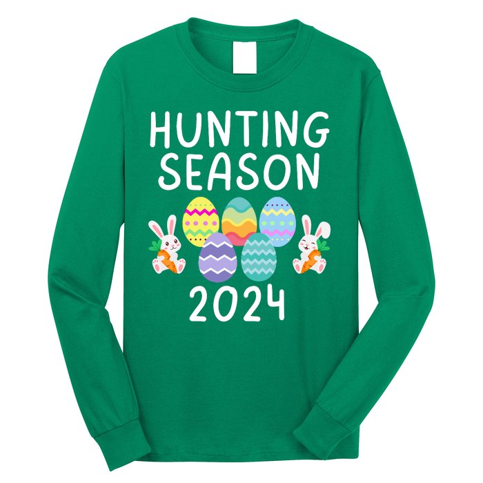 Hunting Season Eggs Funny Easter Day 2024 Egg Hunt Hunter Funny Easter Bunny Long Sleeve Shirt