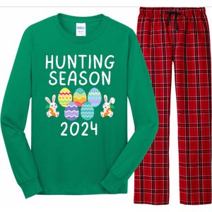 Hunting Season Eggs Funny Easter Day 2024 Egg Hunt Hunter Funny Easter Bunny Long Sleeve Pajama Set