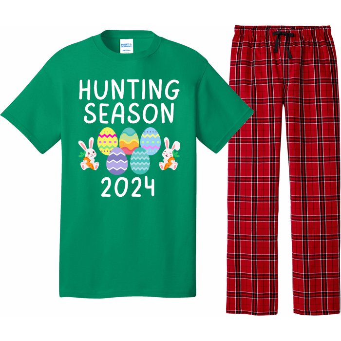 Hunting Season Eggs Funny Easter Day 2024 Egg Hunt Hunter Funny Easter Bunny Pajama Set