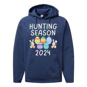 Hunting Season Eggs Funny Easter Day 2024 Egg Hunt Hunter Funny Easter Bunny Performance Fleece Hoodie