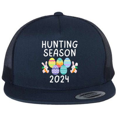 Hunting Season Eggs Funny Easter Day 2024 Egg Hunt Hunter Funny Easter Bunny Flat Bill Trucker Hat