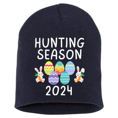 Hunting Season Eggs Funny Easter Day 2024 Egg Hunt Hunter Funny Easter Bunny Short Acrylic Beanie