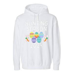 Hunting Season Eggs Funny Easter Day 2024 Egg Hunt Hunter Funny Easter Bunny Garment-Dyed Fleece Hoodie