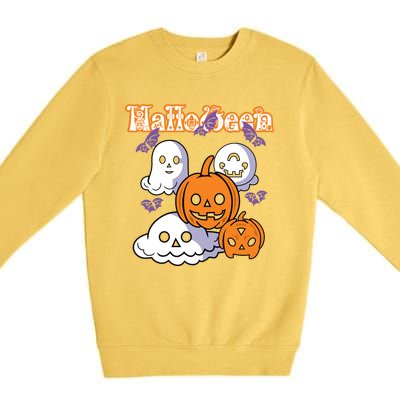 Halloween Scary Evil Pumpkin Premium Crewneck Sweatshirt