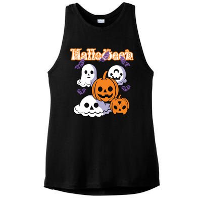 Halloween Scary Evil Pumpkin Ladies PosiCharge Tri-Blend Wicking Tank