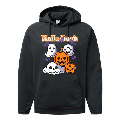 Halloween Scary Evil Pumpkin Performance Fleece Hoodie