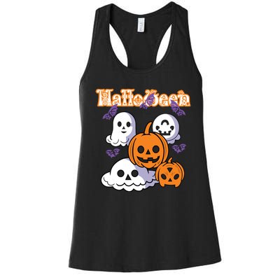 Halloween Scary Evil Pumpkin Women's Racerback Tank