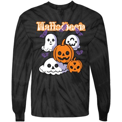 Halloween Scary Evil Pumpkin Tie-Dye Long Sleeve Shirt