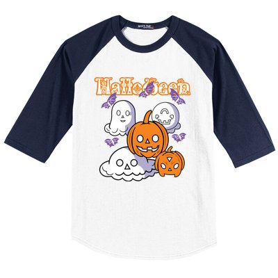 Halloween Scary Evil Pumpkin Baseball Sleeve Shirt