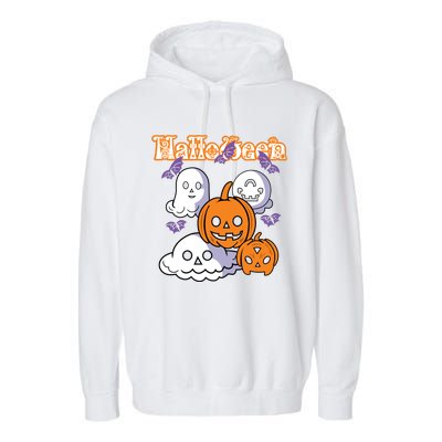 Halloween Scary Evil Pumpkin Garment-Dyed Fleece Hoodie