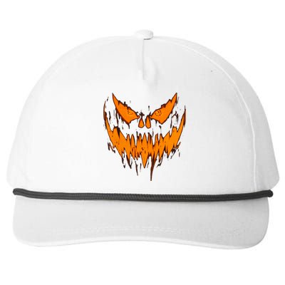 Halloween Scary Evil Pumpkin Face Jack O Lantern Design Cool Gift Snapback Five-Panel Rope Hat