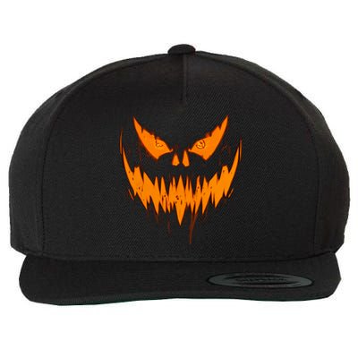 Halloween Scary Evil Pumpkin Face Jack O Lantern Design Cool Gift Wool Snapback Cap