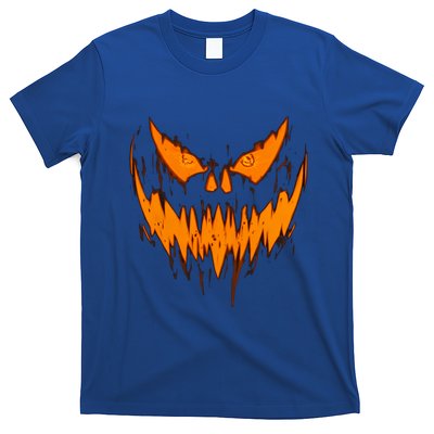 Halloween Scary Evil Pumpkin Face Jack O Lantern Design Cool Gift T-Shirt