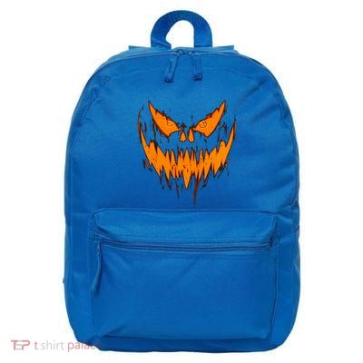 Halloween Scary Evil Pumpkin Face Jack O Lantern Design Cool Gift 16 in Basic Backpack