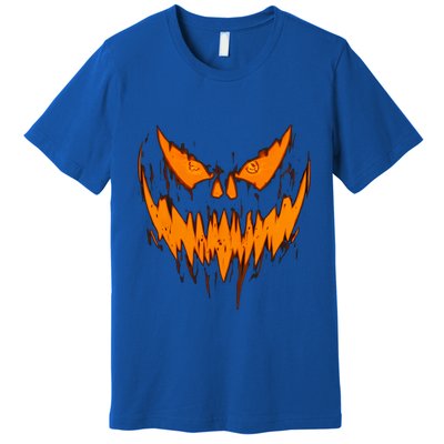 Halloween Scary Evil Pumpkin Face Jack O Lantern Design Cool Gift Premium T-Shirt