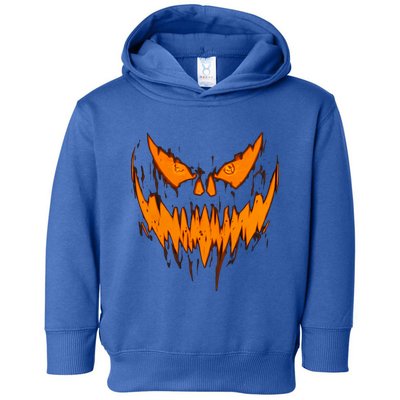 Halloween Scary Evil Pumpkin Face Jack O Lantern Design Cool Gift Toddler Hoodie