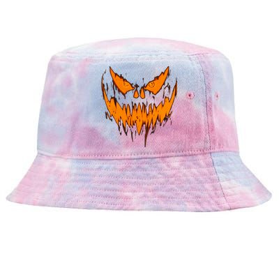 Halloween Scary Evil Pumpkin Face Jack O Lantern Design Cool Gift Tie-Dyed Bucket Hat