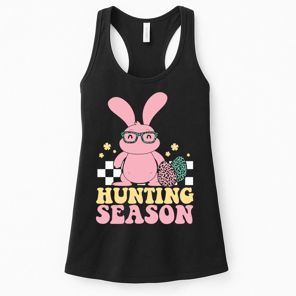 Hunting Season Easter Eggs Bunny Holiday Womens Tank Top