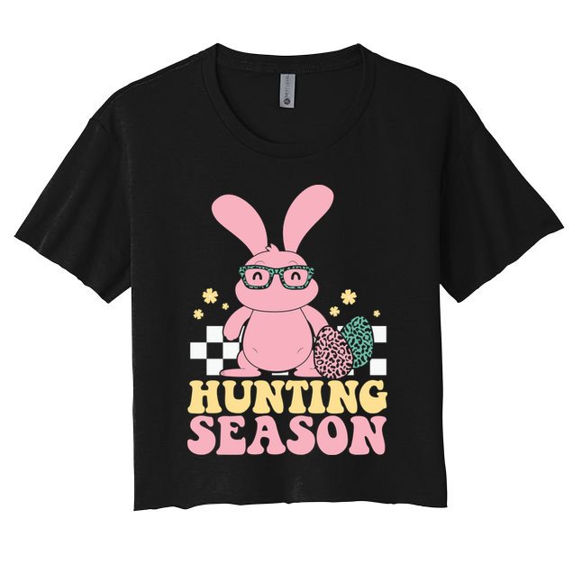Hunting Season Easter Eggs Bunny Holiday Crop Top